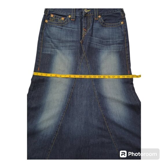 True Religion Denim Jean Pentecostal Skirt Long Size 29 Blue Color - Picture 6 of 10